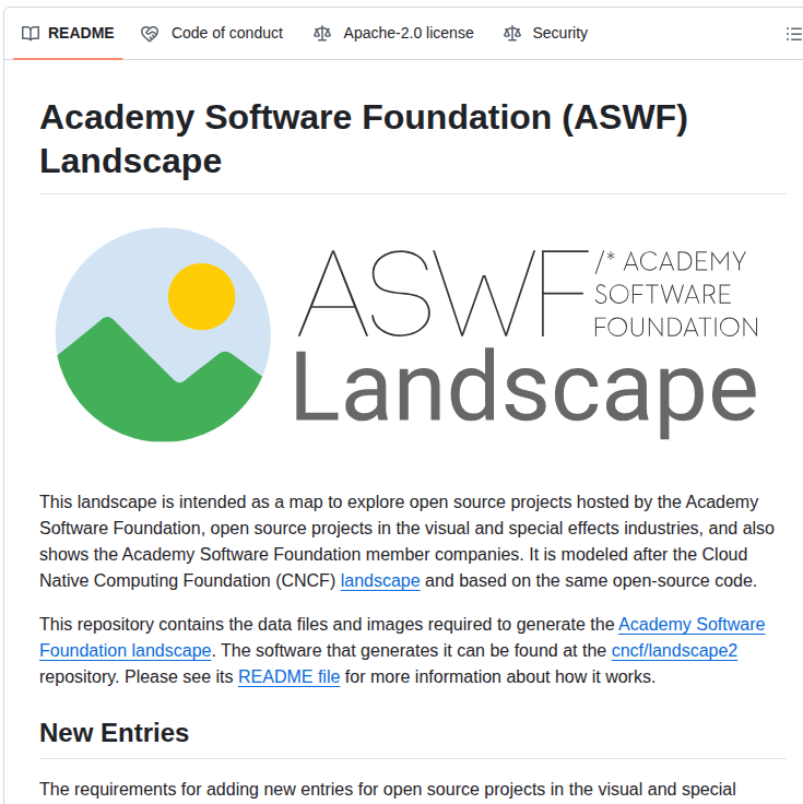 Academysoftwarefoundation Aswf Landscape screenshot
