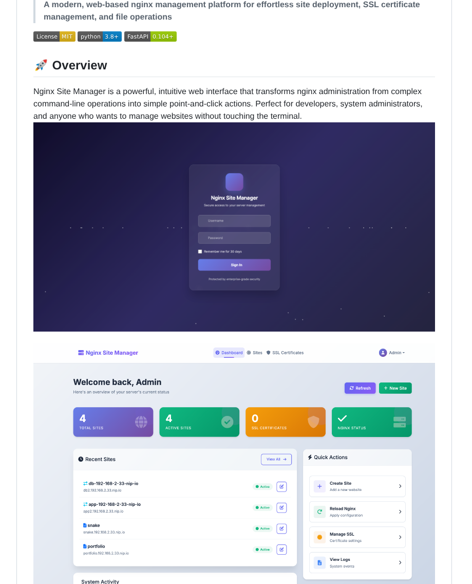 Adewagold Nginx Server Manager screenshot