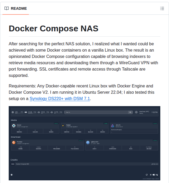 Adrienpoupa Docker Compose Nas screenshot