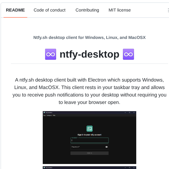 Aetherinox Ntfy Desktop screenshot