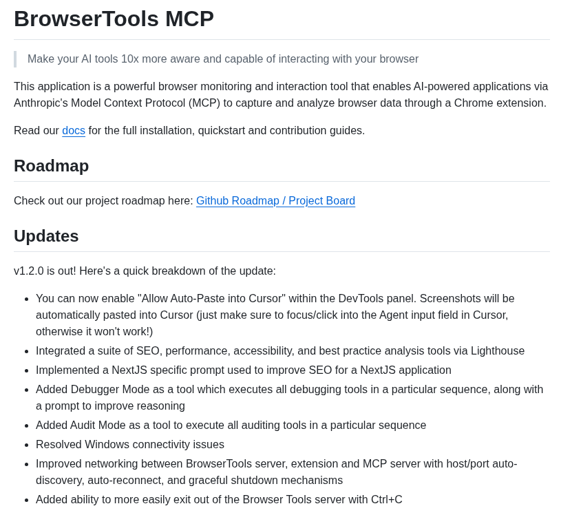 Agentdeskai Browser Tools Mcp screenshot