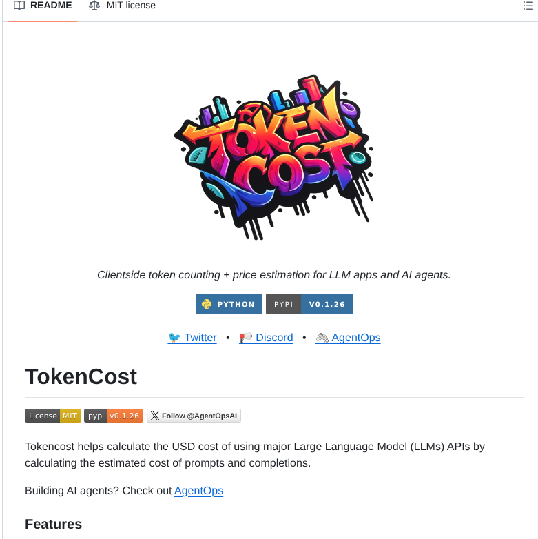 Agentops Ai Tokencost screenshot