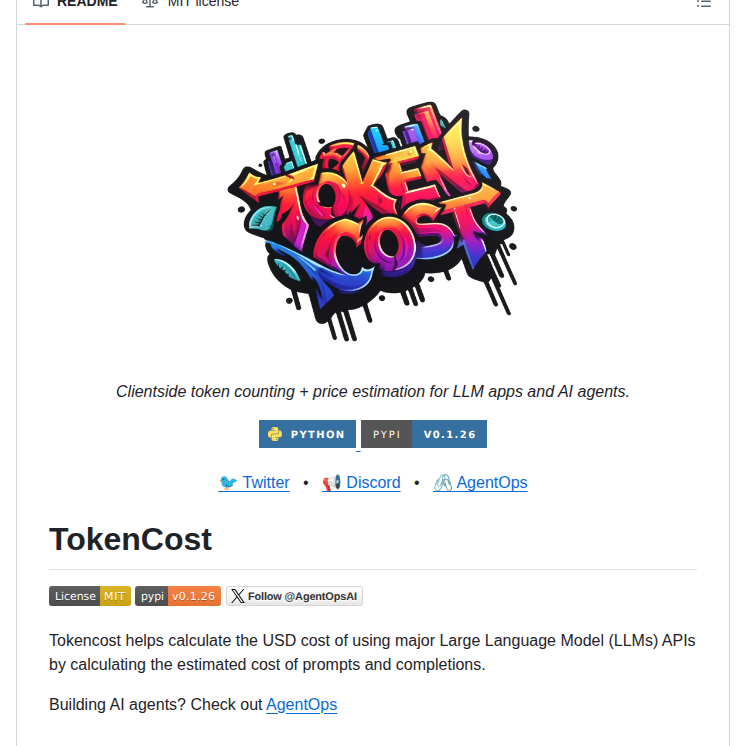 Agentops Ai Tokencost screenshot