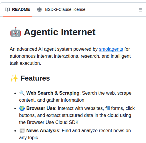 Agenticinternet Agentic Internet screenshot