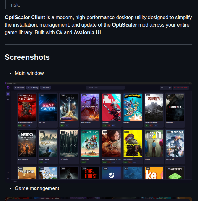 Agustinm28 Optiscaler Client screenshot