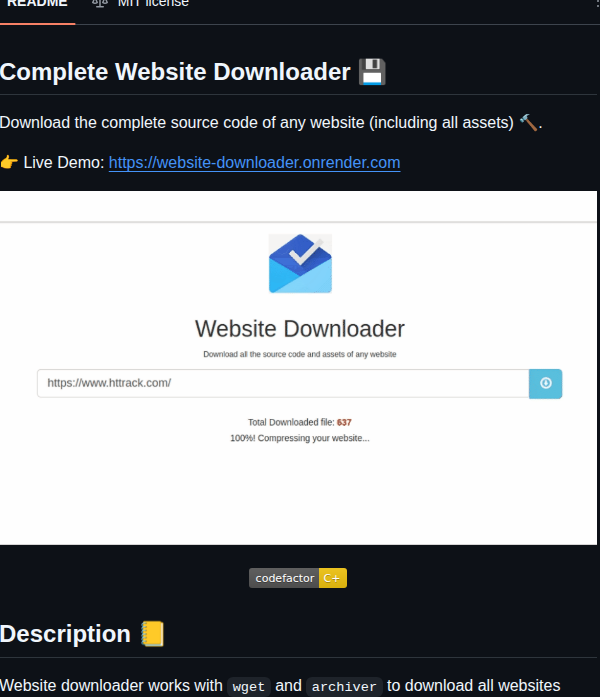 Ahmadibrahiim Website Downloader screenshot