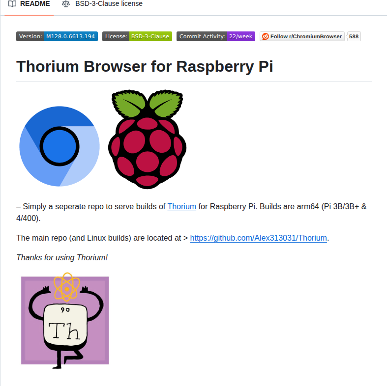 Alex313031 Thorium Raspi screenshot