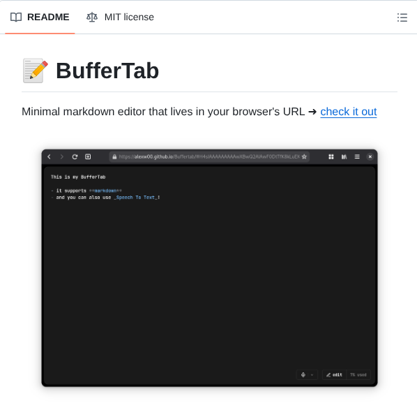 Alexw00 Buffertab screenshot