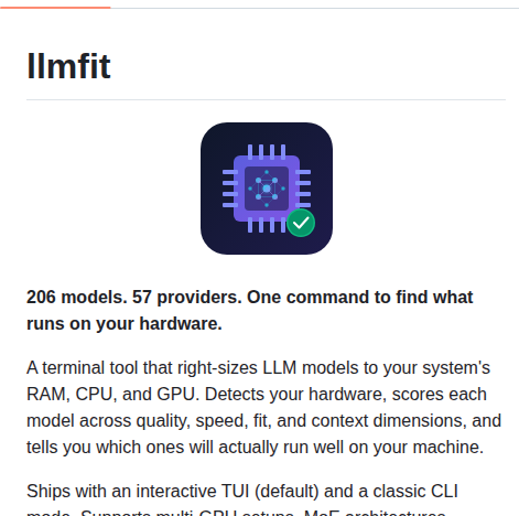 Alexsjones Llmfit screenshot