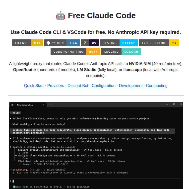 Alishahryar1 Free Claude Code screenshot