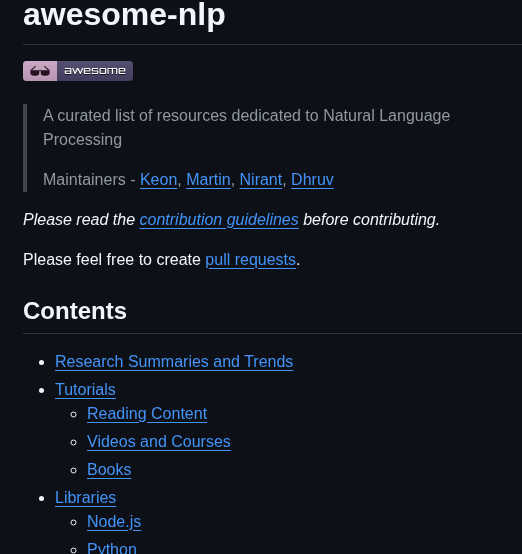 Allaboutai Awesome Nlp screenshot