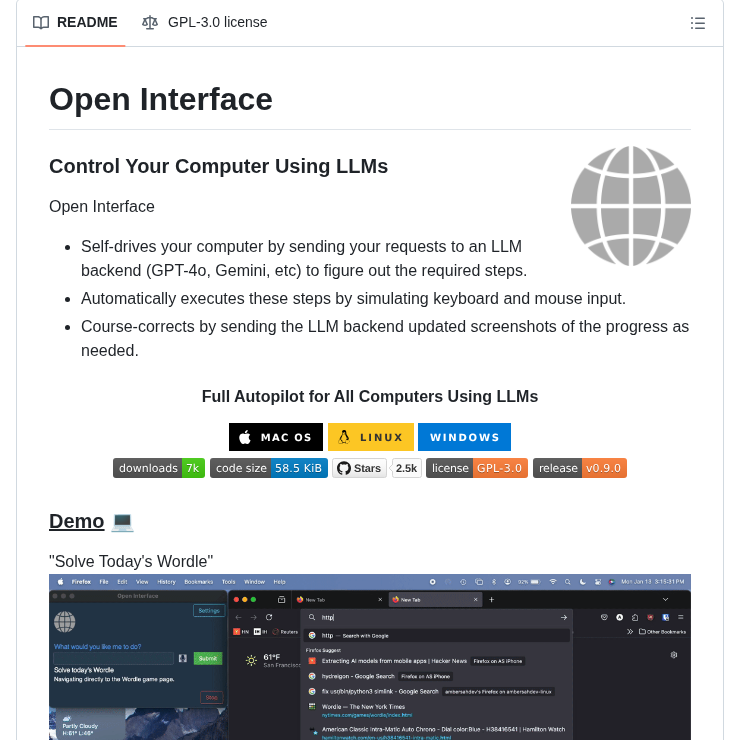 Ambersahdev Open Interface screenshot