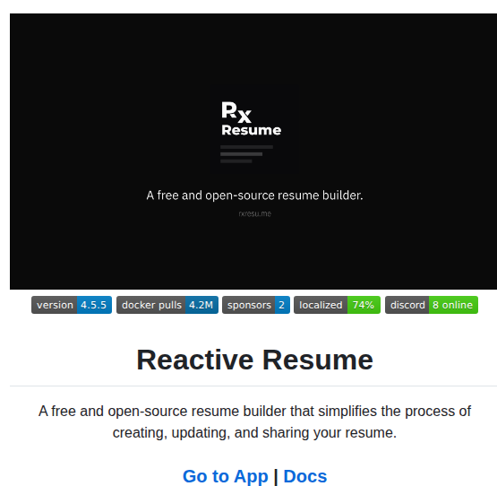 Amruthpillai Reactive Resume screenshot