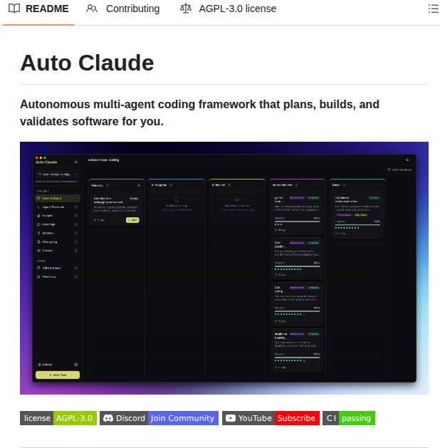 Andymik90 Auto Claude screenshot