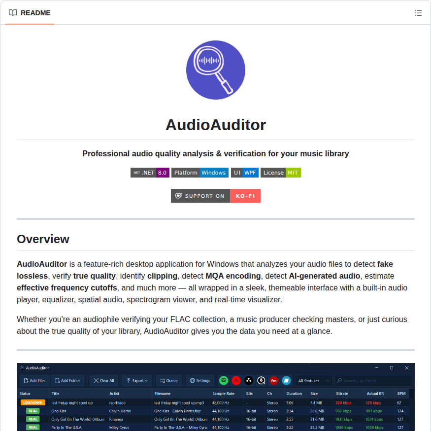Angel2mp3 Audioauditor screenshot