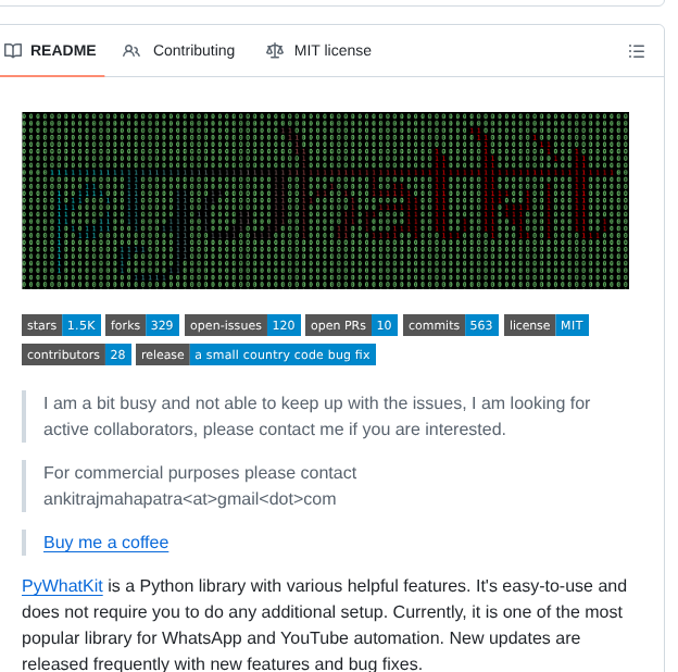 Ankit404butfound Pywhatkit screenshot