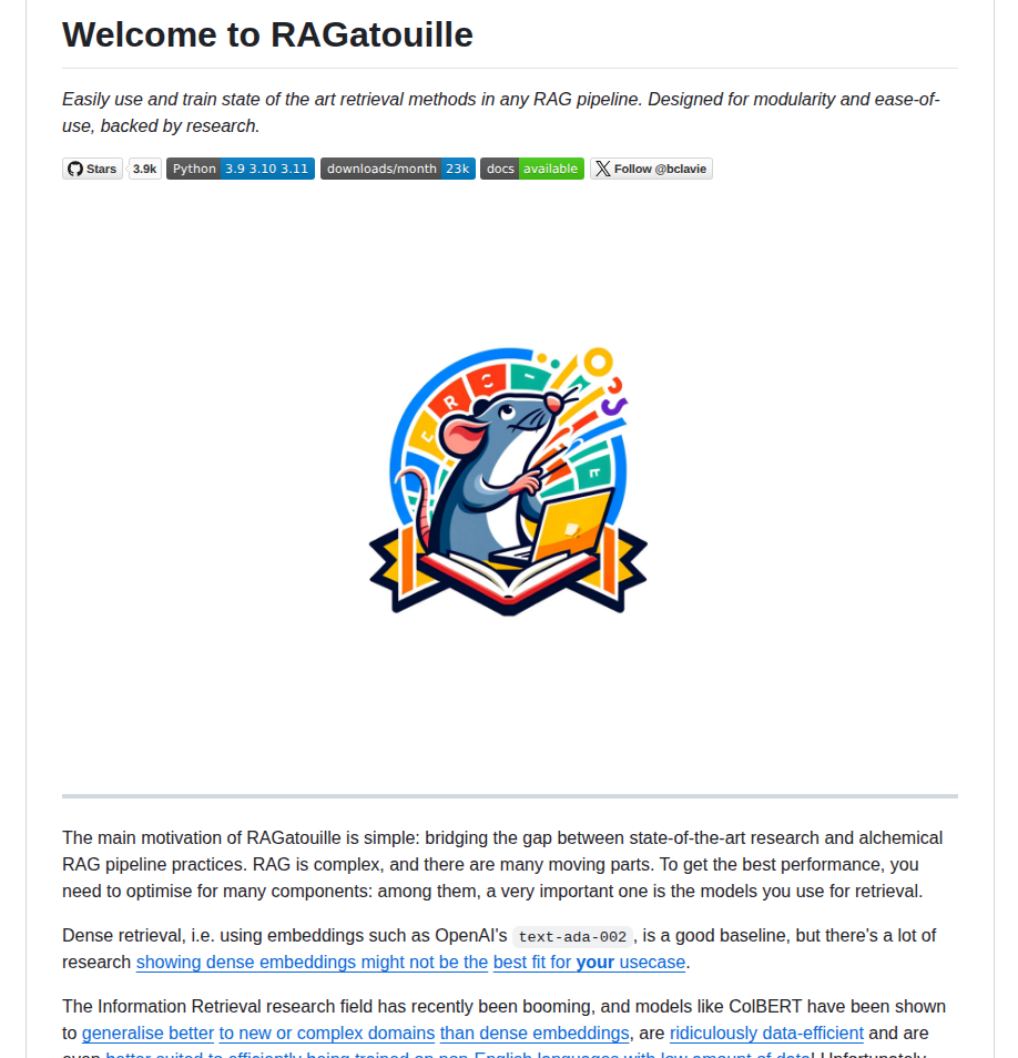 Answerdotai Ragatouille screenshot