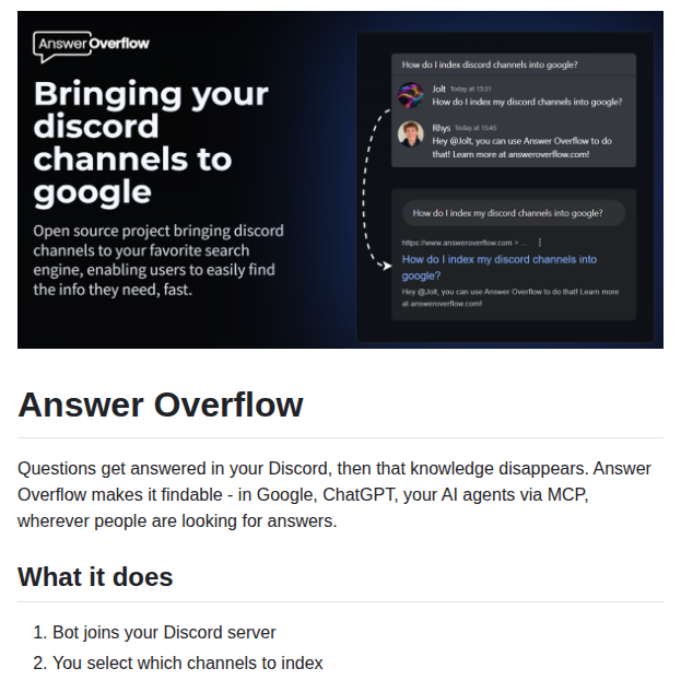 Answeroverflow Answeroverflow screenshot