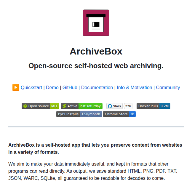 Archivebox Archivebox screenshot