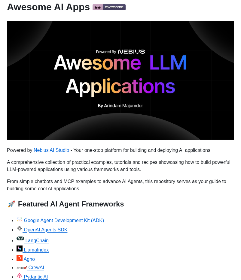 Arindam200 Awesome Ai Apps screenshot