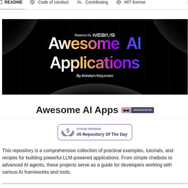 Arindam200 Awesome Ai Apps screenshot