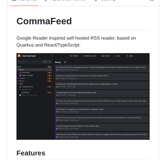 Athou Commafeed screenshot