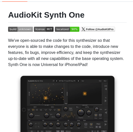 Audiokit Audiokitsynthone screenshot