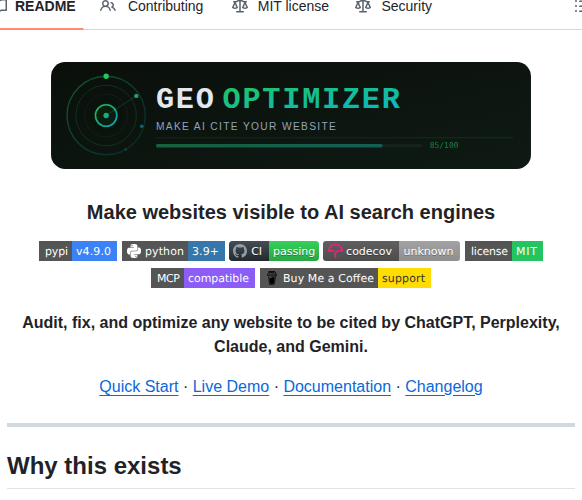 Auriti Labs Geo Optimizer Skill screenshot