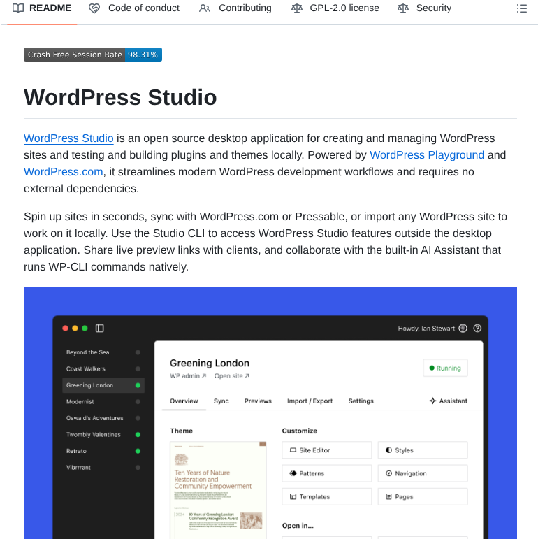 Automattic Studio screenshot