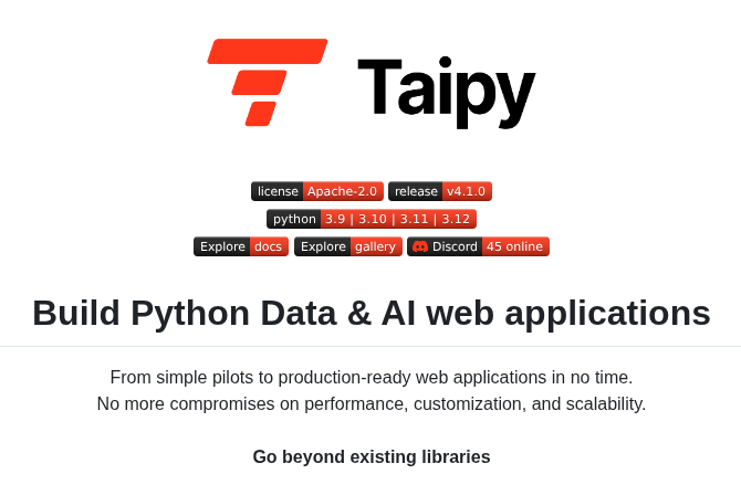 Avaiga Taipy screenshot