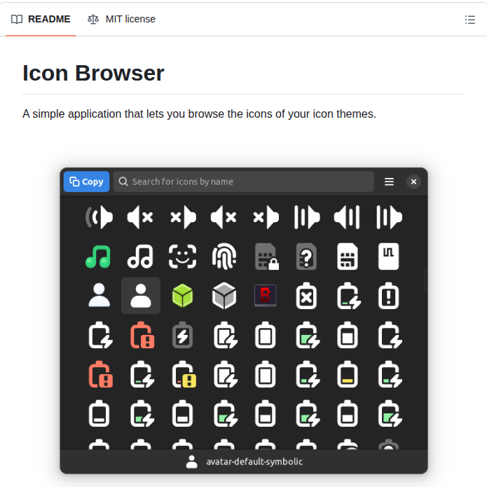 Aylur Icon Browser screenshot