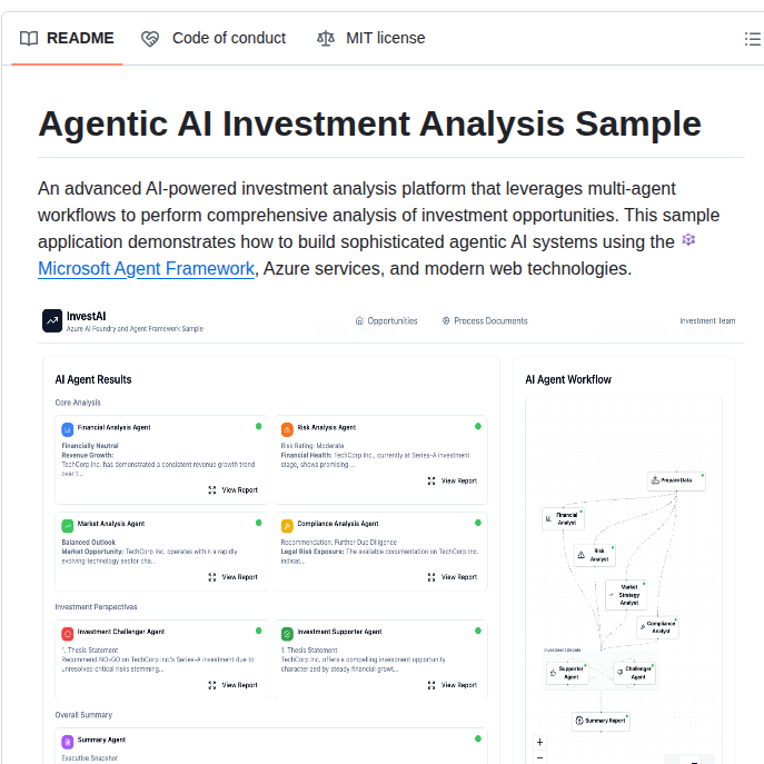 Azure Samples Agentic Ai Investment Analysis Sample screenshot