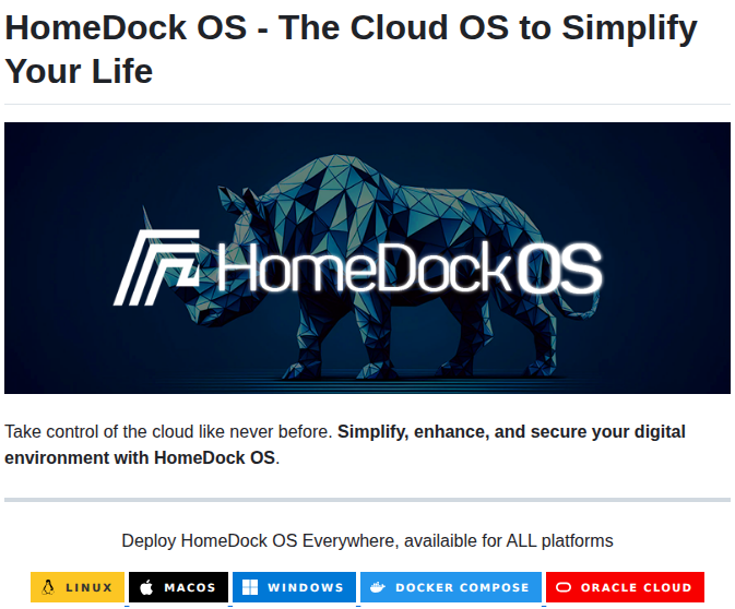 Bansheetech Homedockos screenshot