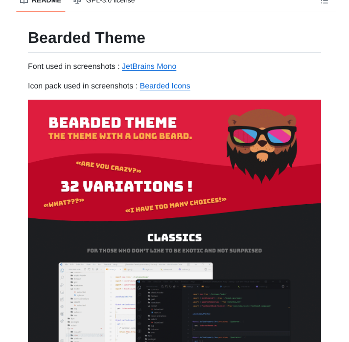 Beardedbear Bearded Theme screenshot