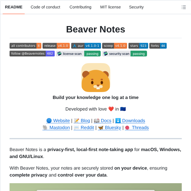 Beaver Notes Beaver Notes screenshot