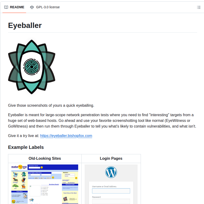 Bishopfox Eyeballer screenshot