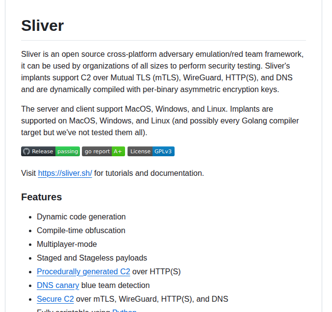 Bishopfox Sliver screenshot