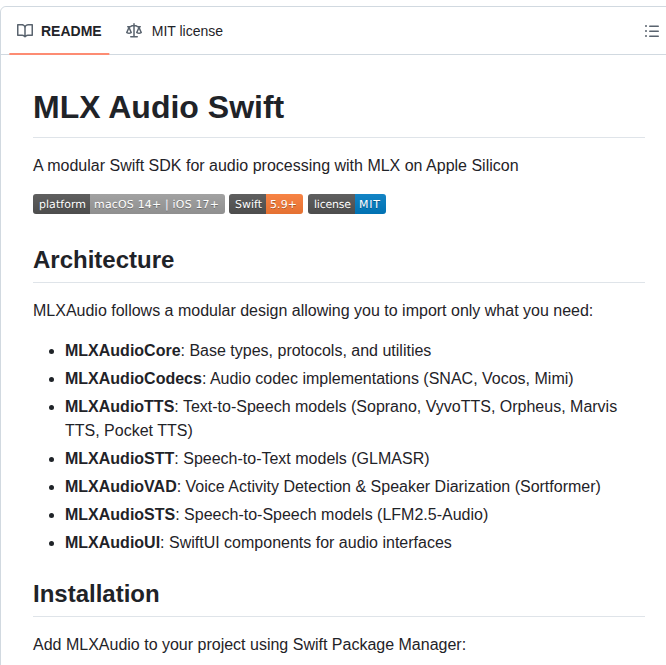 Blaizzy Mlx Audio Swift screenshot