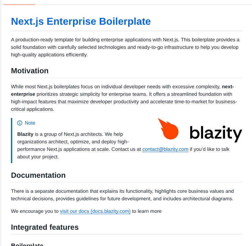 Blazity Next Enterprise screenshot