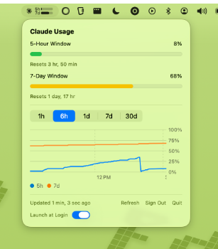 Blimp Labs Claude Usage Bar screenshot