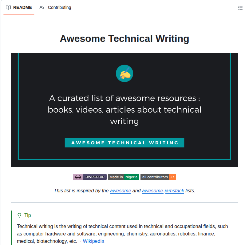 Bolajiayodeji Awesome Technical Writing screenshot