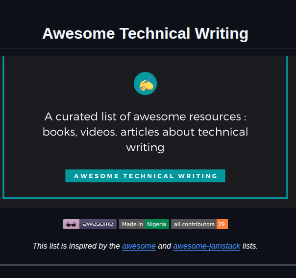 Bolajiayodeji Awesome Technical Writing screenshot