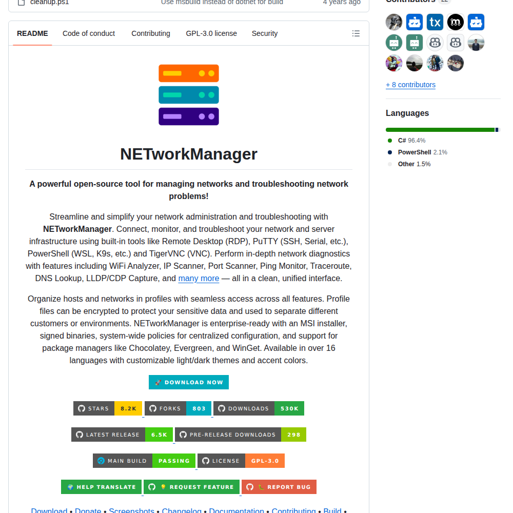 Borntoberoot Networkmanager screenshot