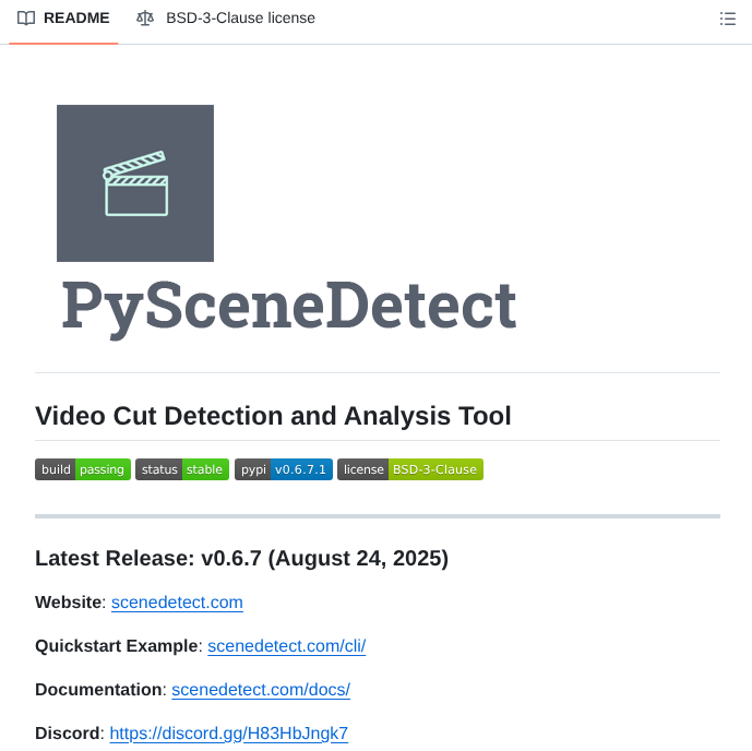 Breakthrough Pyscenedetect screenshot