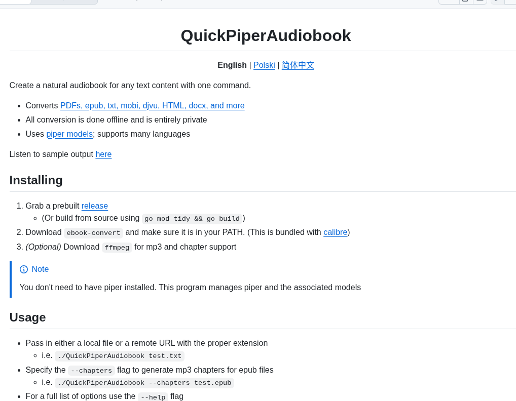 C Loftus Quickpiperaudiobook screenshot