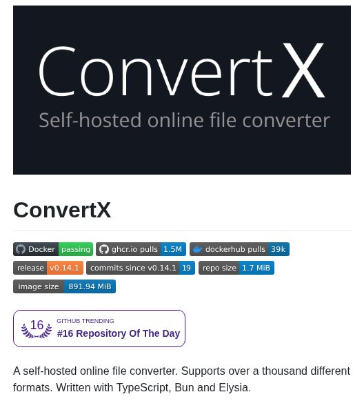 C4illin Convertx screenshot