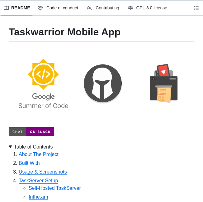Ccextractor Taskwarrior Flutter screenshot