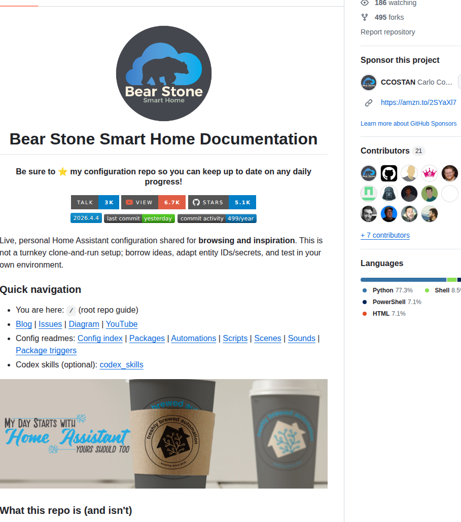 Ccostan Home Assistantconfig screenshot