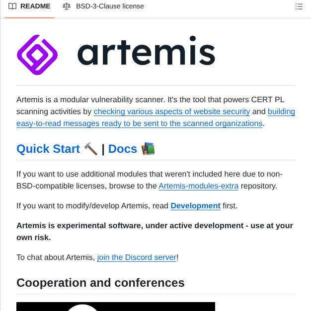 Cert Polska Artemis screenshot