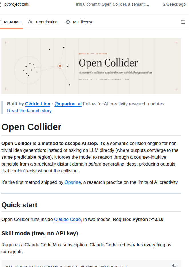 Cl Ml Open Collider screenshot
